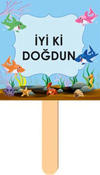 Sevimli Köpek Balığı Temalı Konuşma Balonu 8