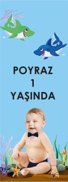 Sevimli Köpek Balığı Temalı Kişiye Özel Kitap Ayracı 6 Adet