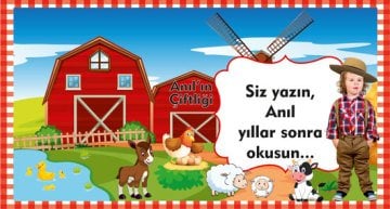 Çiftlik Temalı Kişiye Özel Hatıra Kartı 6 Adet