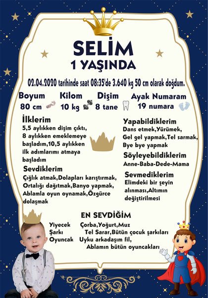 Prens 2 Temalı Kişiye Özel Anı Mangeti  1 Adet