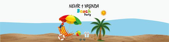 Beach Party Temalı Kişiye Özel Peçete Sargısı 6 Adet