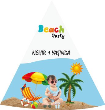 Beach Party Temalı Kişiye Özel Şapka 6 Adet