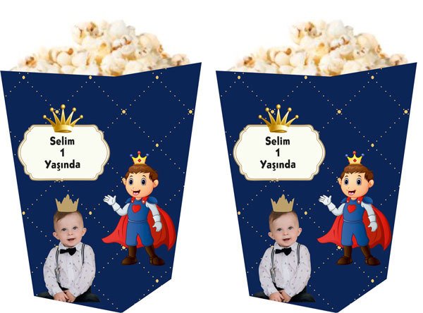 Prens 2 Temalı Kişiye Özel Popcorn Kutusu 6 Adet