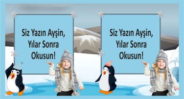 Penguen Temalı Kişiye Özel Hatıra Kartı 6 Adet