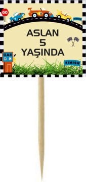 Ralli Yarışı Temalı Kişiye Özel Kürdan 12 Adet