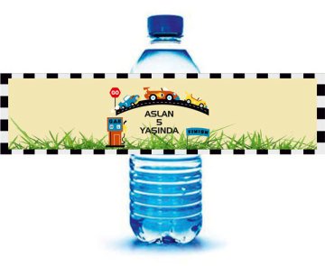Ralli Yarışı Temalı Kişiye Özel Su Şişesi Sargısı 6 Adet