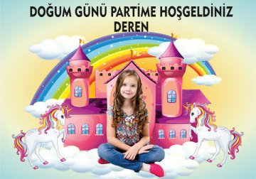 Unicorn Temalı Kişiye Özel Afiş