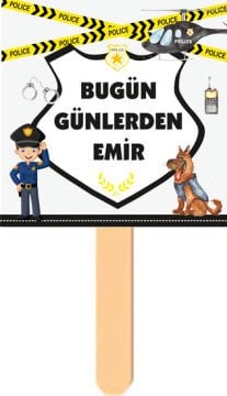 Polis Temalı Kişiye Özel Konuşma Balonu 4