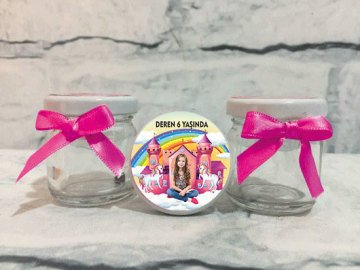 Unicorn Temalı Kişiye Özel Şeker Kavanozu 6 Adet