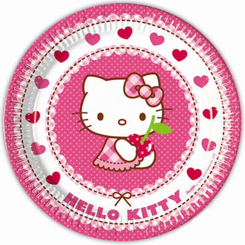 Hello Kitty Temalı Tabak 8 Adet