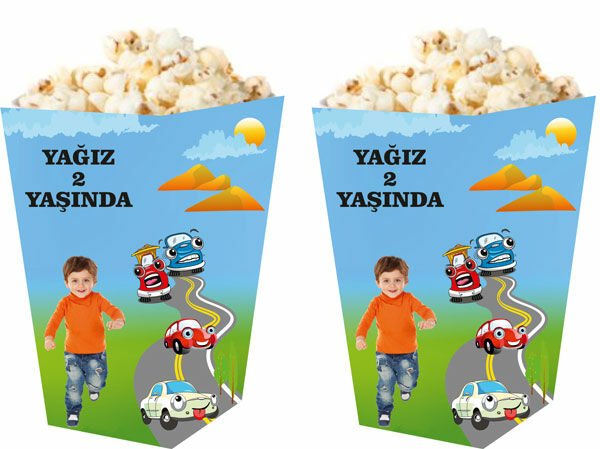 Vos Vos Temalı Kişiye Özel Popcorn Kutusu 6 Adet