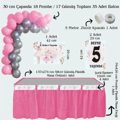 Balerin 2 Temalı Doğum Günü Seti 10 Kişilik