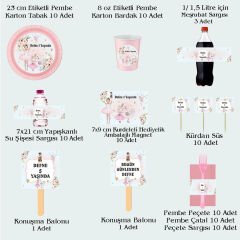 Balerin 2 Temalı Doğum Günü Seti 10 Kişilik