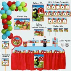 Çiftlik Temalı Doğum Günü Seti 10 Kişilik