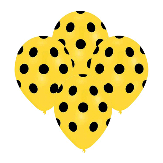 Sarı Siyah Puantiyeli Arı Maya Balon 15 Adet