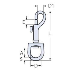 KRAKEN Tutucu Karabina Bolt Snap Swivel 16 mm. Paslanmaz