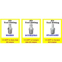 KRAKEN BC Adaptör AD22, Power Standart, Inflator hortumu için kolay bağlantı adaptörü 1/4'' NPT Dişi