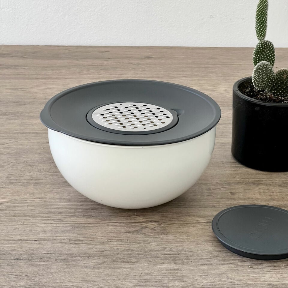 Luxury Acrylic Bowl Smart Mixing & Grating Bowl White