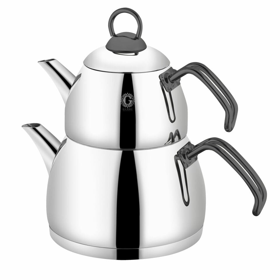 Glore Benevento Large Size Steel Teapot - Smoked 3.1 Liters