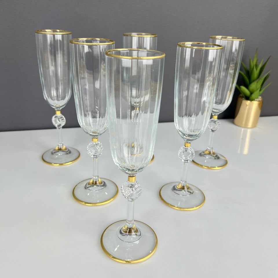 Luxury Amore Gold Gilded Set of 6 Coffee Cups