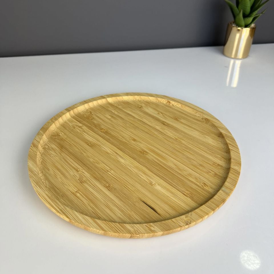 Luxury Bamboo 25 Cm Diameter Serving Plate