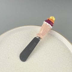 Lüx Cupe Cake Polyester Başlıklı Paslanmaz Kahvaltı Bıçağı V1