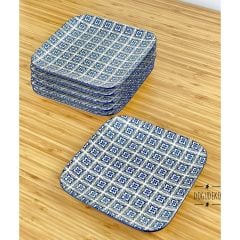 Porcelain 19x19 Cm Square Flat Plate Terra-g Blue (Sold in Pieces)