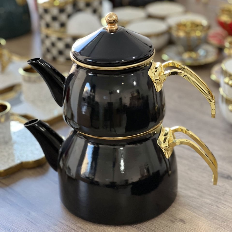 Arow Luxe Enameled Black Milano 3 L Teapot