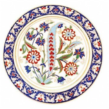 Kütahya Porselen El Yapımı 25 cm Tabak No 34