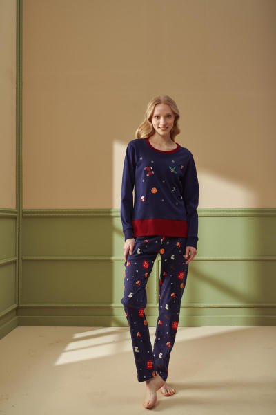 Kadın Desenli Pijama Takımı