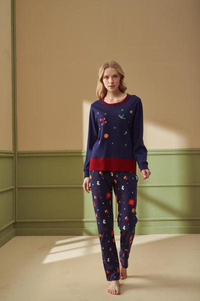 Kadın Desenli Pijama Takımı