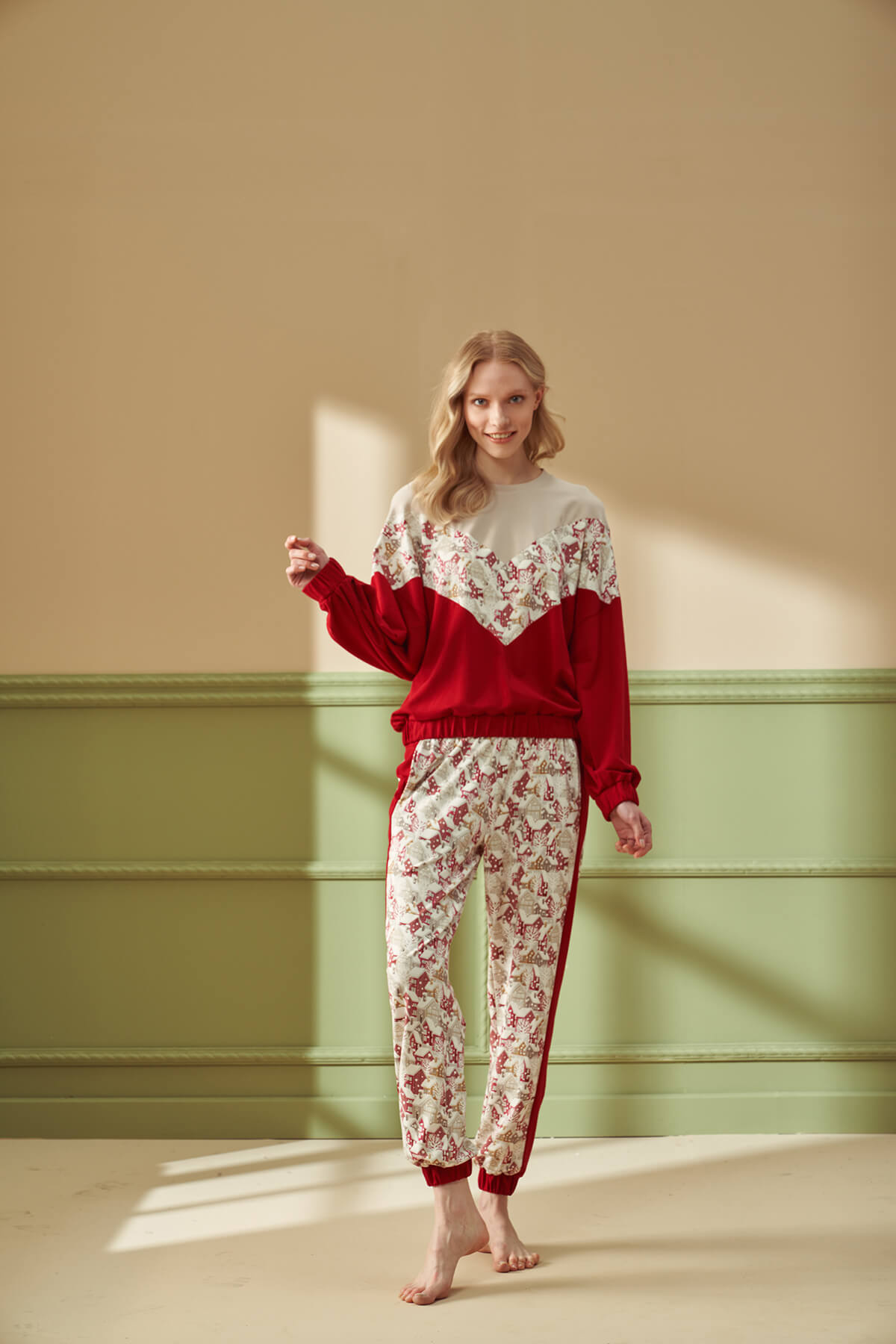 Kadın Desenli Pijama Takımı