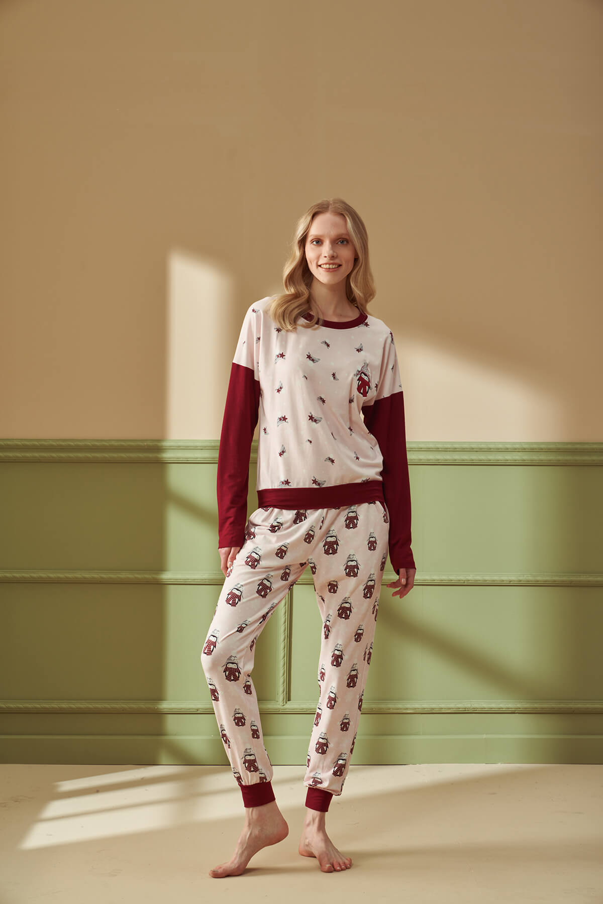 Kadın Desenli Pijama Takımı