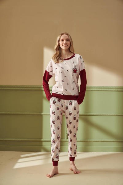 Kadın Desenli Pijama Takımı