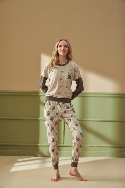 Kadın Desenli Pijama Takımı
