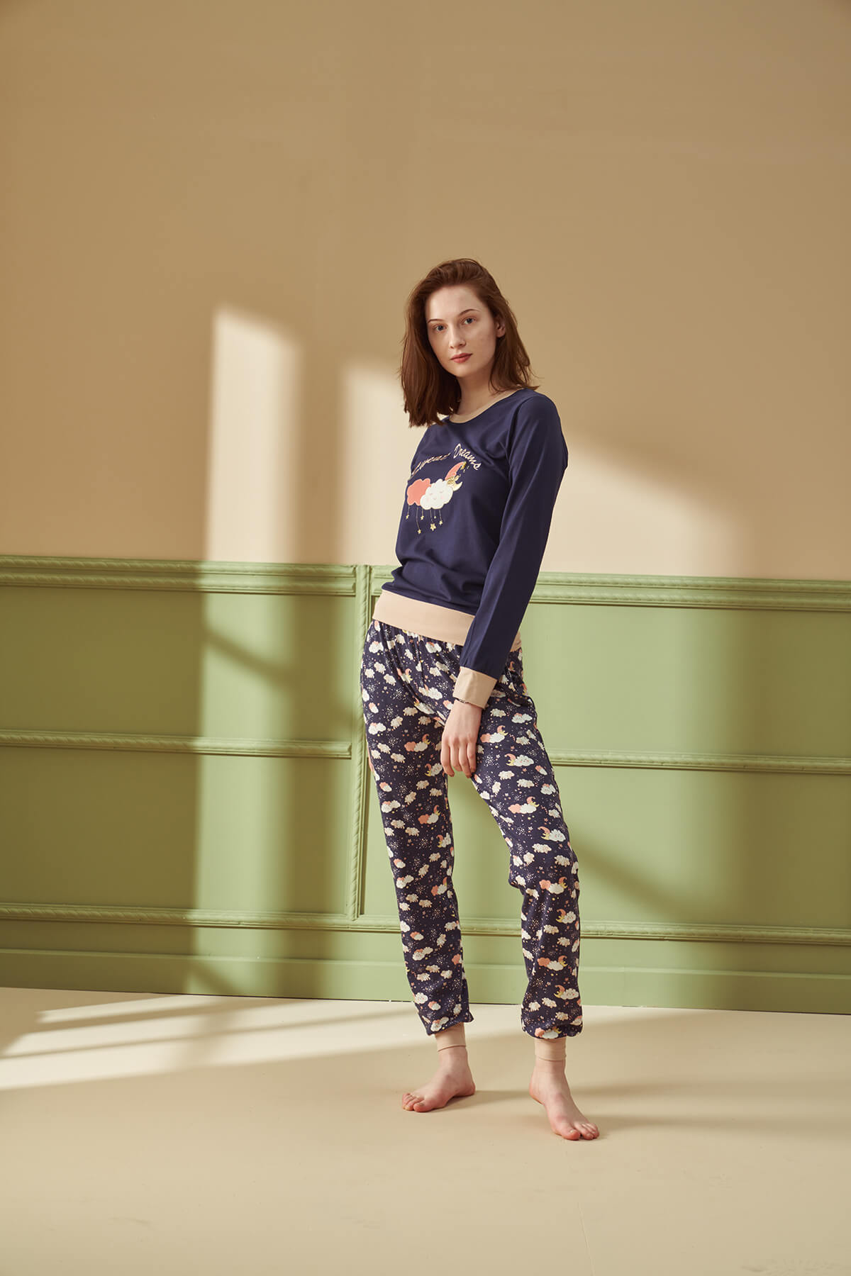 Kadın Desenli Pijama Takımı