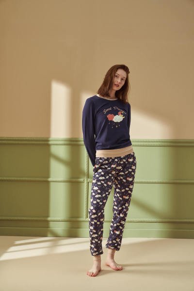 Kadın Desenli Pijama Takımı
