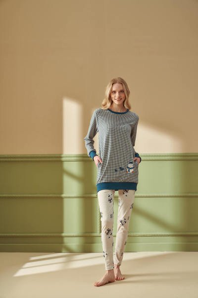 Kadın Desenli Pijama Takımı
