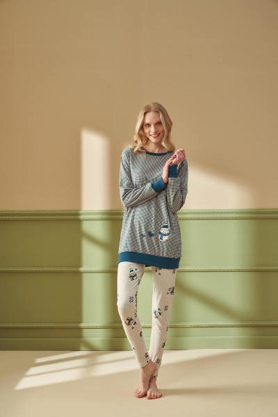 Kadın Desenli Pijama Takımı