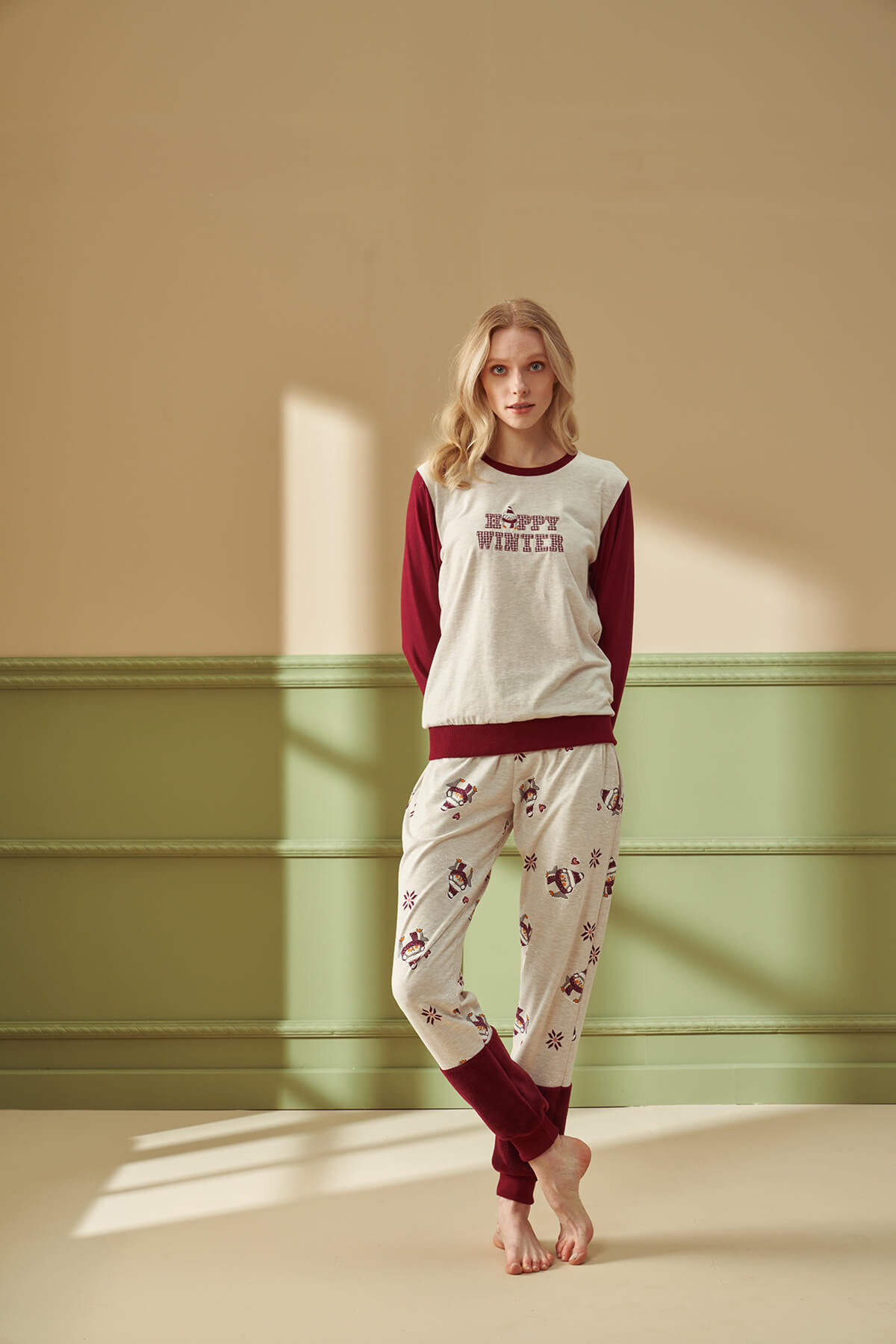 Kadın Desenli Pijama Takımı