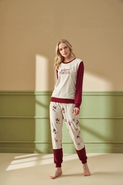 Kadın Desenli Pijama Takımı
