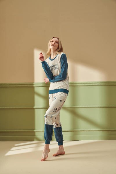 Kadın Desenli Pijama Takımı