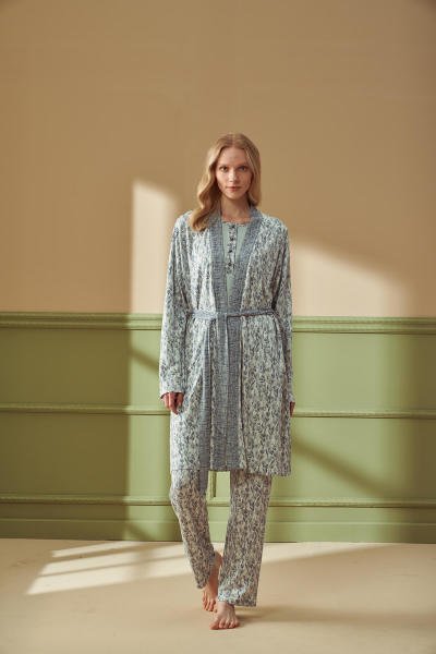 Kadın Sabahlıklı Pijama Takımı