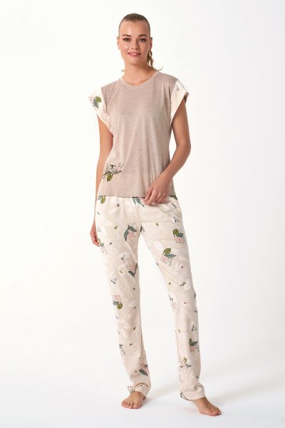 Kadın Sincap Baskılı Pijama Takımı