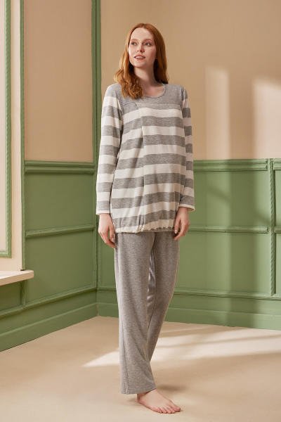 Kadın Çicek Desenli Lohusa Pijama Takımı