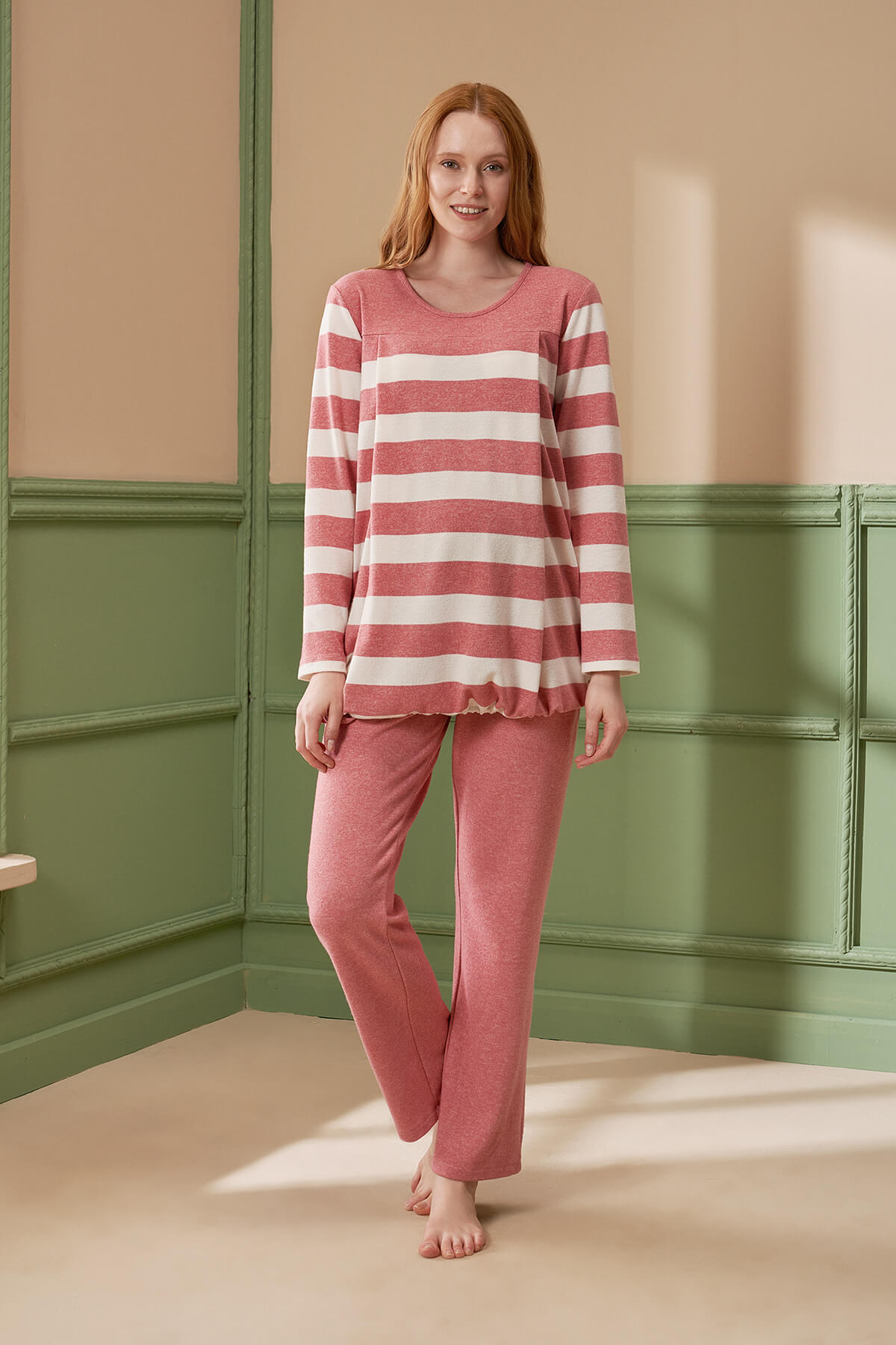 Kadın Çicek Desenli Lohusa Pijama Takımı
