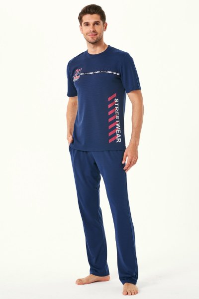 Erkek Streetwear Nakışlı Pijama Takım