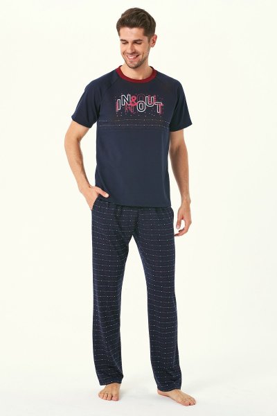Erkek İnout Nakışlı Pijama Takım