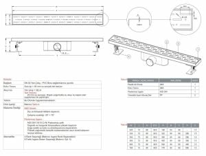 Paslanmaz Line Duş Kanalı / Izgarası 50 cm