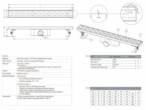 Paslanmaz Line Duş Kanalı / Izgarası 40 cm